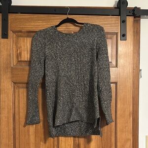Prana Gray Crew Neck Sweater with Marled Texture